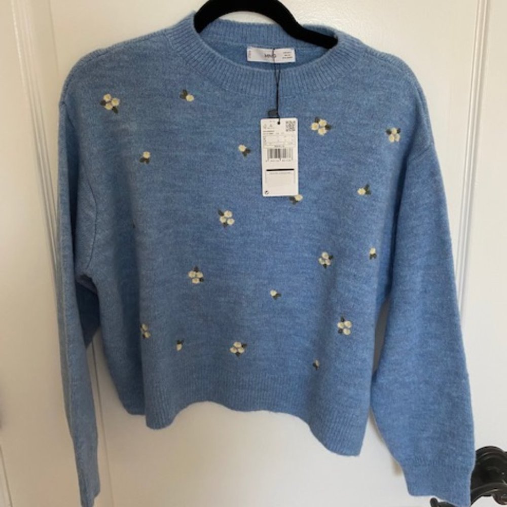 MANGO Embroidered Sweater - NWT